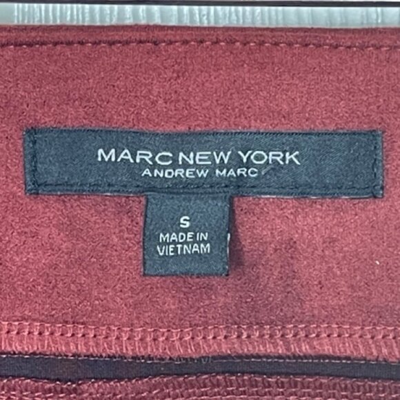 MARC NEW YORK | Burgundy Faux Suede Pencil Skirt | Size S - Picture 6 of 10